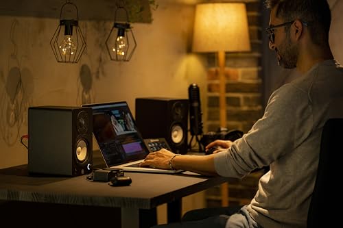 Yamaha HS4 Monitores de Estudio – Par de Altavoces Activos Compactos de 2 Vías Potenciados, Bass-Reflex 4.5" 52W, con Control de Sonido Avanzado, para Producción Musical y Edición de Video - Negro