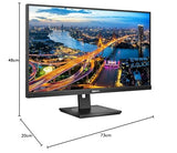 Philips 276B1 Monitor 27 Pulgadas QHD, 75Hz, IPS, 4 ms GtG, Adaptive Sync., Altura ajustable, Altavoces (2560x1440, 2x HDMI 1.4, 1x DP 1.4, USB-Hub), Negro