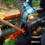 WORX Sierra sable Brushless 20V | PowerShare | WX516-1 batería 4Ah | Motor sin escobillas, patín pivotante ajustable, cambio de cuchilla sin herramientas