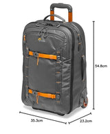 Lowepro Whistler RL 400 AW II, Maleta con Ruedas Fotográfica con Tejido Reciclado, Ruedas Resistentes, Todos los Clima, Cámara Profesional, Espacio para Portátil de 15", Cámara Mirrorless/DSLR, Gris