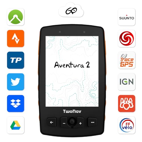 TwoNav Aventura 2 Plus + Mapa de Francia IGN Topo Completo, GPS de Caminata, Pantalla Ancha de 3,7 Pulgadas, Botones y Joystick para Alpinismo, Trekking o Senderismo con Tarjetas Incluidas. Color