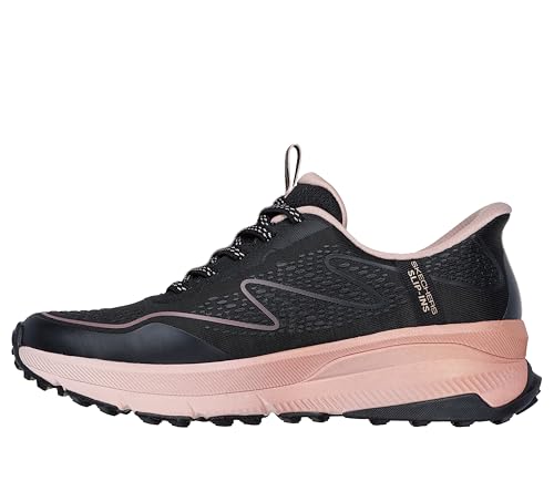 Skechers Switch Back Mist, Zapatillas Mujer, Black Textile/Synthetic/Pink Trim, 38 EU