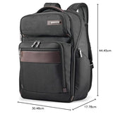 Samsonite Kombi - Mochila de negocios, Negro/Marrón, 17.5 x 12 x 7-Inch, Kombi - Mochila de negocios