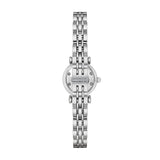 Emporio Armani Reloj Mujer, Movimiento de dos manecillas, caja de acero inoxidable plateado de 22 mm con correa de acero, AR1961, Tono plata y blanco