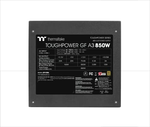 Thermaltake Toughpower GF A3 850W Gold | Totalmente Modular | ATX 3.0 | PCIe Gen 5