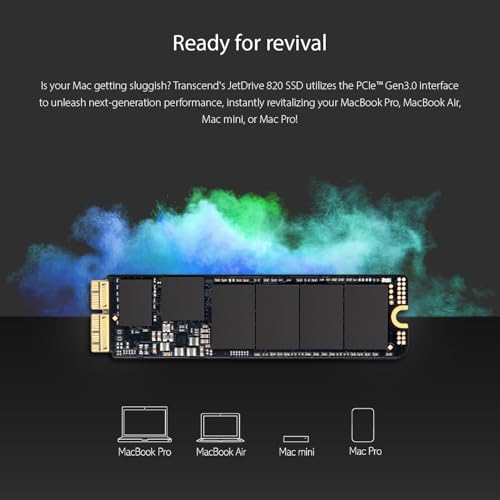 Transcend JetDrive 820 - Kit de disco duro sólido interno SSD 960 GB para Mac