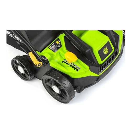 Escarificador y rastrillo eléctrico 2 en 1, 1300 W, Ancho de Corte de 320 mm, depósito de 40 L, Mango Ajustable, Profundidad de Corte de -12 a +10 mm, 2 Cilindros Intercambiables