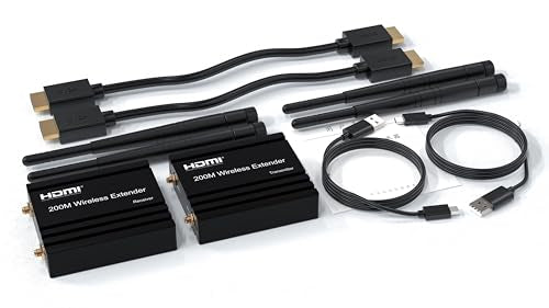 PremiumCord HDMI Extensor Inalámbrico Hasta 200m, Full HD 1080p, HDMI 1.3, HDCP 1.4/2.2, Carcasa Metálica