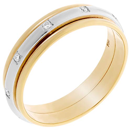 Orphelia Mujer 18 k (750) oro bicolor redondo blanco diamante