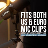 Shure by Gator Soporte premium de perfil bajo para micrófono de escritorio; totalmente ajustable para podcasts, streaming y configuraciones de home office (SH-BROADCAST2)