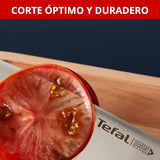 Tefal Ice Force – Bloque de 7 cuchillos: Pan 20 cm, Chef 20cm, Santoku 18 cm, Universal 11cm, Pelar 9cm | Acero Inoxidable Alemán, Corte Preciso, Mango Remachado, Resistente a la Corrosión