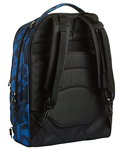 Invicta Mochila con Ruedas Desmontables + Carro, CAMO SQUARED, Azul Camu - Mochila 3 en 1, Trolley Escolar con Carro, Crossover System - Bolso Escolar Niños y Adolescentes - Doble Bolsillo Frontal