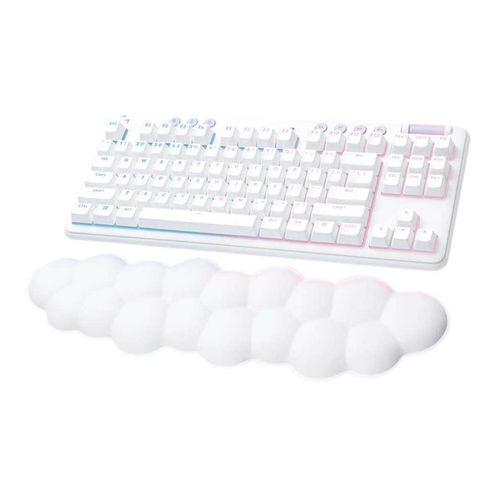 Logitech G715 Teclado Para Gaming Inalámbrico con Iluminación LIGHTSYNC RGB, LIGHTSPEED, Interruptores Táctiles y Reposamanos Para Teclado, Compatible con PC y Mac, Blanco Niebla - QWERTY Español