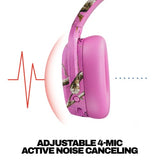 Skullcandy Crusher ANC 2 Over-Ear Noise Canceling Wireless Headphones with Sensory Bass, 50 HR Battery, Skull-iQ, Alexa Enabled, Microphone, Works with Bluetooth Devices - Realtree Edge Pink