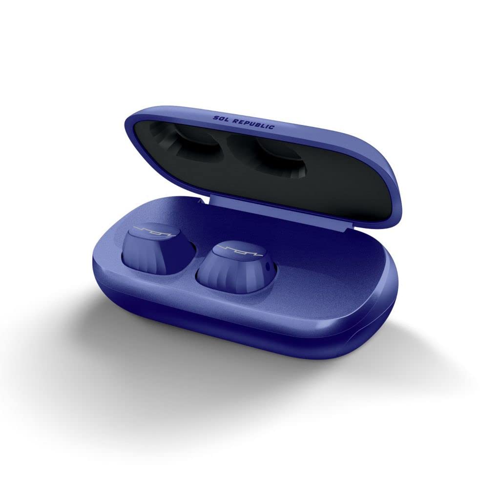 Sol Republic, Bluetooth amps Air 2.0 Auriculares, Negro 3 Horas de reproducción/Estuche de Carga Carga hasta 15 Veces, Resistente a la Lluvia y al Sudor Compacto y portátil.