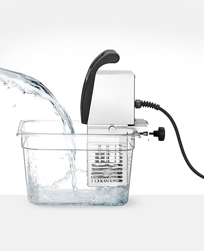 HENDI Sous vide mastervide, para cocinar alimentos en agua, para contenedores de hasta 56L, rango de temperatura: 5°C a 95°C, sous vide stick, 230V/2000W, 240x138x(H)364mm, PA, acero inoxidable
