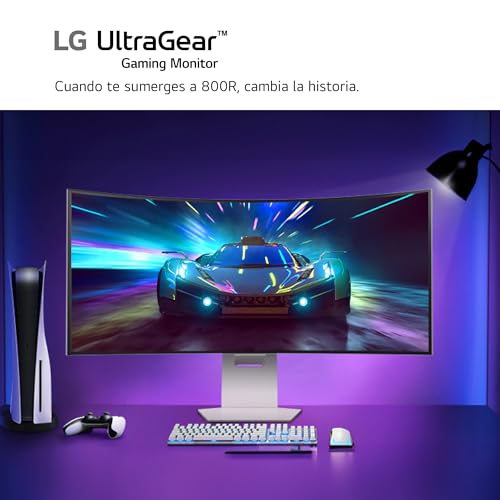 LG 39GS95QE-W - Monitor Gaming Ultragear, 39", OLED WQHD, (3440x1440), 21:9, 240 Hz, 0,03 ms, Clasificación F, Tecnología Micro Lens Array +, DisplayHDR True Black 400, Blanco