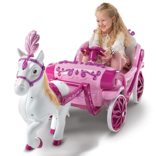 Huffy Disney Princess Royal Caballo y carruaje - Coche de propulsión eléctrica, Rosa, Edad 3+