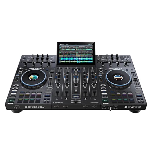 Denon DJ PRIME 4+ controlador DJ autónomo con Separación de Stems en 4 Decks, streaming por wifi, Mezclador, pantalla táctil 10,1", control de luces