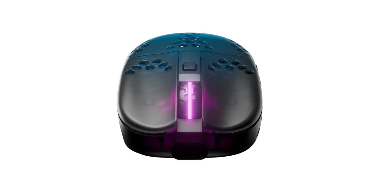 Xtrfy MZ1 Wireless, Ratón Inalámbrico Ultraligero de Gaming, 2.4 GHz RF, Forma Única para Apuntar de Manera Óptima, Iluminación RGB, Recargable, Negro