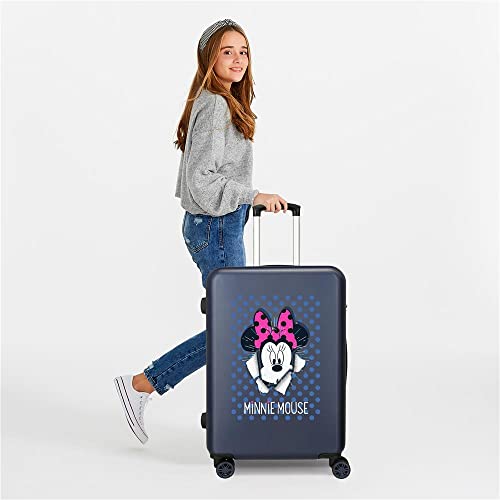 Disney Minnie Sunny Day Juego de Maletas Azul 55/68 cms Rígida ABS Cierre combinación 104L 4 Ruedas Dobles Equipaje de Mano