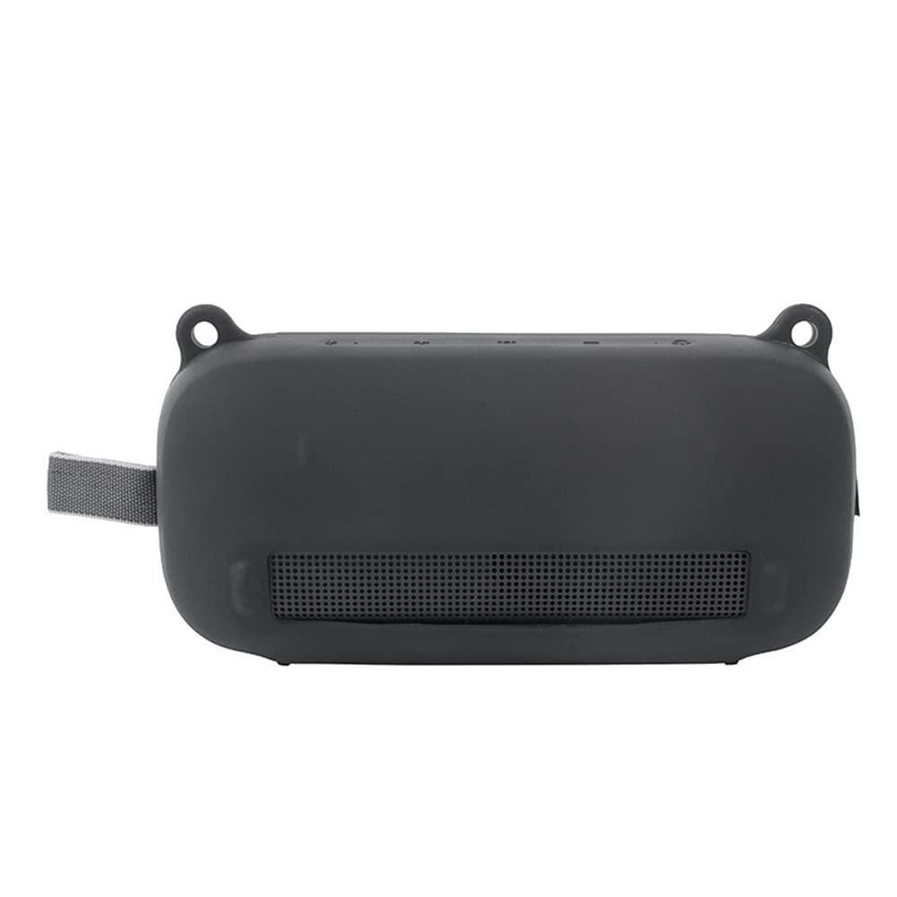 Ruelen Suave de Silicona para Altavoz portátil SoundLink Flex Bluetooth con Correa y mosquetón, Negro