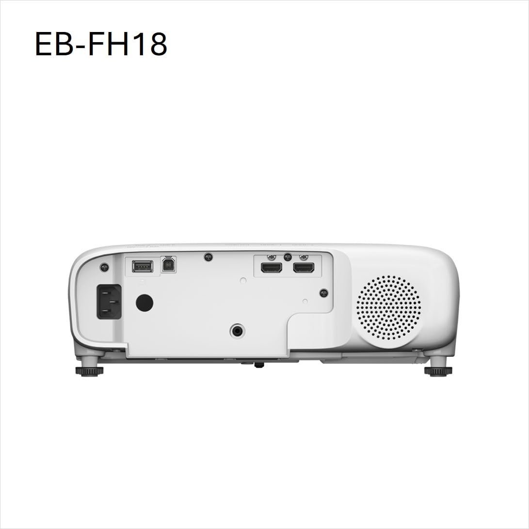 EB-FH18 es un proyector de lámpara Full HD asequible con 2 Puertos HDMI, WiFi con compatibilidad con Apple AirPlay 2, Gran Pantalla de proyección de hasta 304 Pulgadas y 4.100 lúmenes