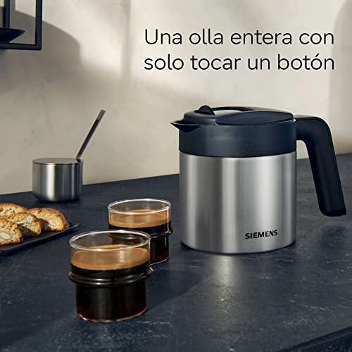 SIEMENS, cafetera superautomática, EQ900, Modo Barista, 2 molinillos cerámicos, Display Touch&Slide de 6,8", conectividad Home Connect, acero inoxidable, TQ903R03