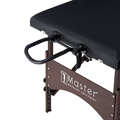 Master Massage Banco de Masaje Plegable de Madera, Negro, 71 cm