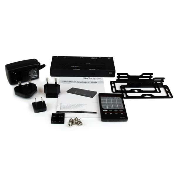 StarTech.com Switch HDMI de 2 Puertos con Conmutado Automático y Prioritario - Selector 1080p de 2 Entradas y 1 Salida con IR EDID