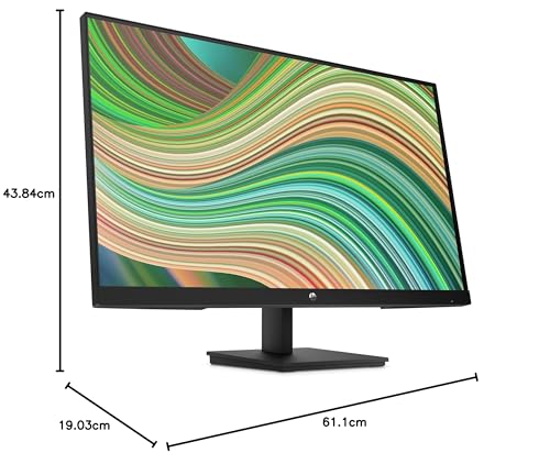 HP V27ie G5- Monitor de 27" Full HD (1920 x 1080, 75Hz, 5ms, IPS, 16:9, AMD FreeSync, Low Blue Light, HDMI, VGA, DisplayPort, Joypad OSD, Antirreflejo, VESA, Inclinación Ajustable) Negro
