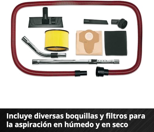 Einhell Aspirador inalámbrico TE-VC 36/30 Li S-Solo Power X-Change (iones de litio, 36 V, ECO/BOOST, depósito de 30 l, manguera incluida, sin batería y cargador)