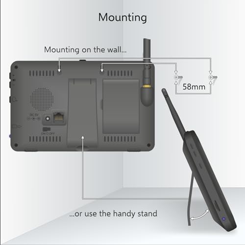ELRO CZ40RIPS - Cámara de Seguridad inalámbrica Full HD 1080p Full HD con Pantalla de 7" y aplicación