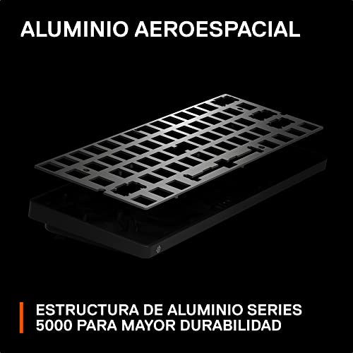SteelSeries Apex Pro Mini Wireless-Teclado gaming mecánico –El teclado más rápido del mundo- Accionamiento ajustable - Factor forma compacto 60% – Bluetooth 5.0 – 2,4GHz – Teclado americano (QWERTY)