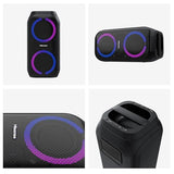 Hisense HP160 Party Rocket - Altavoz Portatil, Modo Karaoke, 160W, 5 Efectos de Luz, Batería de hasta 12 Horas de Duración, Modo Dual (2 Altavoces), Plug and Play, Bluetooth, AUX, USB, IPX4