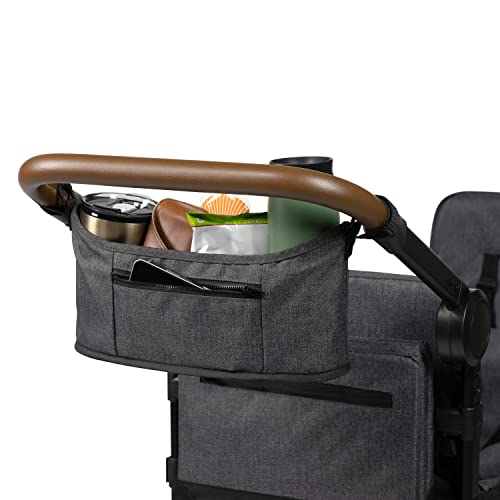 Radio Flyer Voya Stroller Wagon, Cochecito Doble, 2 Asientos Altos Cara a Cara, toldo Ajustable con protección UV, Bandeja para Aperitivos, Gris