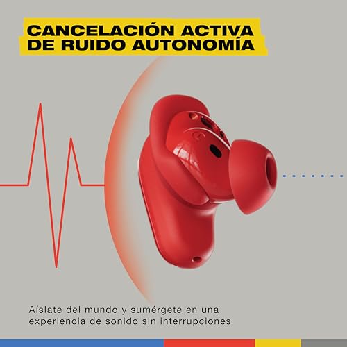 Skullcandy Auriculares inalámbricos Method 360 ANC Sonido Bose, audífonos Bluetooth, cancelación de Ruido, 40 Horas de autonomía, Resistentes al Sudor y Agua, micrófono para iPhone y Android - Plasma