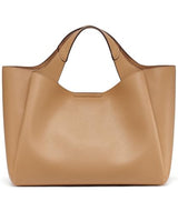 DKNY Willa Satchel, 100% Poliuretano Mujeres, Capuchino, Large
