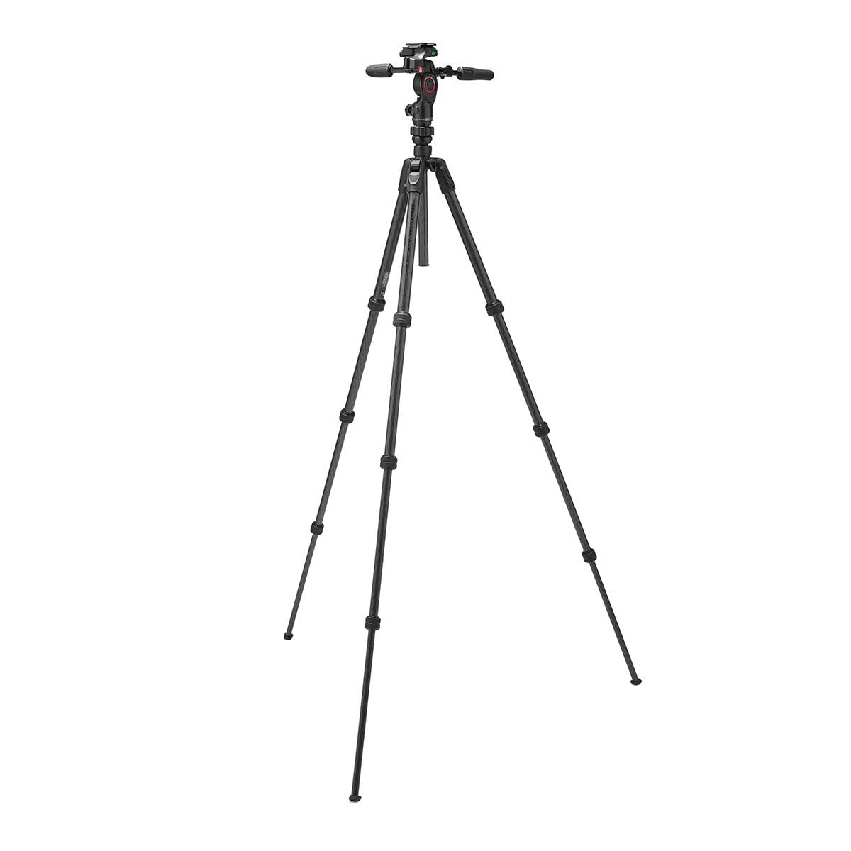 Manfrotto Befree GT Pro - Trípode de Viaje de Fibra de Carbono de 4 Secciones con Cabezal de Giro e inclinación de 3 vías, Color Negro