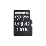 Integral 1.5TB microSD Card Premium Alta Velocidad Tarjeta de Memoria Vídeo 4K - hasta 100MB/s Lectura y 50MB/s Escritura, UHS-I, U3, Clase 10, A2 Rendimiento para App - Smartphones, tabletas, Drones