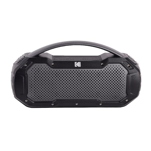 KODAK Altavoz Bluetooth Multiusos IPX6 con TWS y Manos Libres - Sonido estéreo inmersivo, batería de Larga duración y conectividad Bluetooth V5.0 - Negro