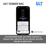 Sony ULT Tower 9AC, Altavoz Bluetooth definitivo para Fiestas, alimentación de Red, 2 Modos ULT Power Sound, Altavoz X-Balanced, iluminación y Sonido 360, entradas de Karaoke, Negro