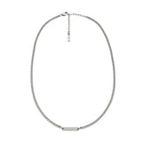 EMPORIO ARMANI Collar colgante para hombre en acero inoxidable con cierre de langosta, Gris frío