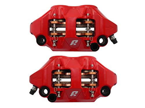 Par de pinzas de freno radiales Accossato Forjada monobloque Distancia entre ejes 108 mm con pistones de aluminio con pastillas ST incluidas para Yamaha MT-09 SP de 2022 a 2022, 900 cc
