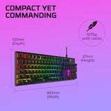 HyperX Alloy Origins – Teclado mecánico para juegos RGB, HyperX Aqua, (QWERTY – US Layout)
