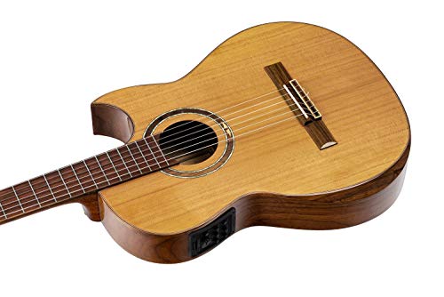ORTEGA Ben Woods Signature Guitar Clavijero invertido Nylon 6 Cuerdas y funda Ben Woods Fishman-ORTEGA Clasica Blend System con salida XLRFLAMETAL-TWO