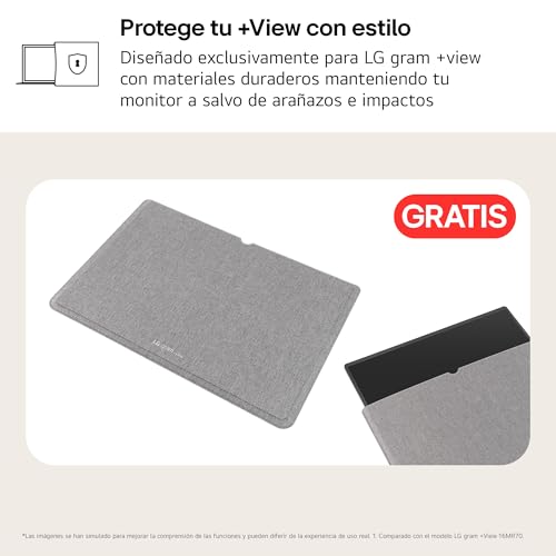 LG 17MT70 - Monitor +View gram, Pantalla Portátil, 17", IPS WQXGA, 16:10, DCI-P3 99%, USB-C, 780gr, Gris