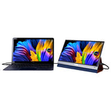 ASUS ZenScreen OLED MQ13AH - Monitor portátil de 13,3 Pulgadas (FHD (1920 x 1080), 100% DCI-P3, 1 ms, Delta E < 2, HDR-10, USB-C, Mini HDMI, Smart Case, antiparpadeo, Baja luz Azul, Negro