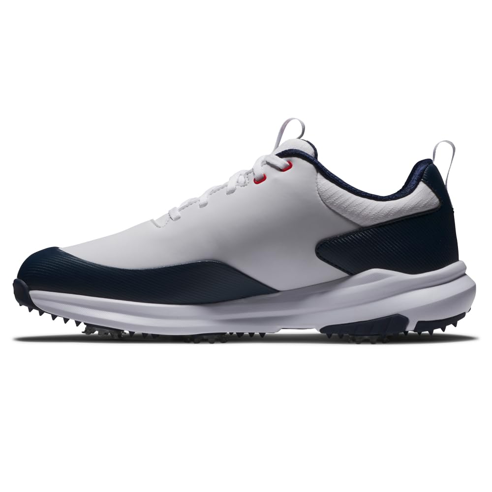FootJoy Fj Tour Rival, Zapatos de Golf Hombre, Blanco, Azul Marino, Rojo, 42.5 EU