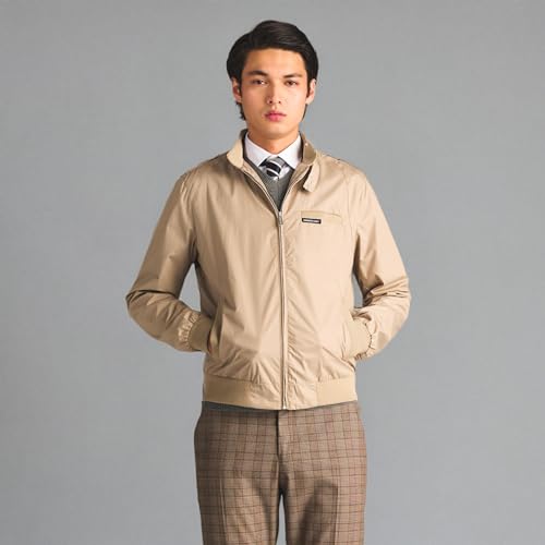 Members Only, Chaqueta de Motorista emblemática Original para Hombre, Corte Entallado, Caqui, Medium